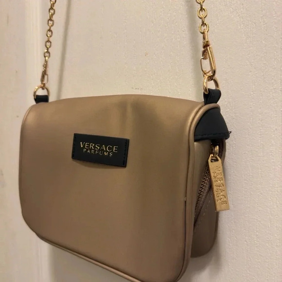 Versace perfume Handbags - Versace Fragrance Gold Clutch Shoulder Crossbody bag